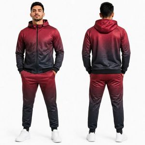 Purple Blue Splash Pattern Sublimated Tracksuit Full <b>Zip</b> <b>Hooded</b> Premium Polyester Quick Dry Lightweight Fitness Tracksuits - Product Image 3