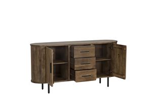 Eco-Friendly Solid Wood Modern Fluted Door <b>Sideboard</b> with Drawer <b>Storage</b> for Living Room Bedroom Home Furniture - Product Image 3