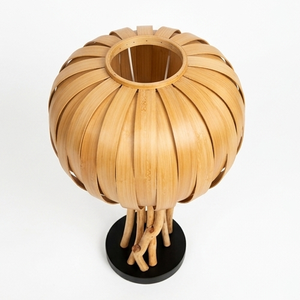 Handcrafted Bamboo Lantern Table Lamp With Natural <b>Branch</b> Stand Eco Friendly Tropical Desk <b>Light</b> For Modern Home Luxury Boutique - Product Image 3