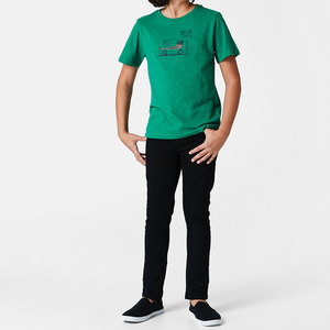 Camiseta Casual de Manga Corta con Estampado de Autocaravana Vintage Verde, Talla para Niños 110-150, Venta al por Mayor, Cuello Redondo, Algodón Puro, Verano - Product Image 3