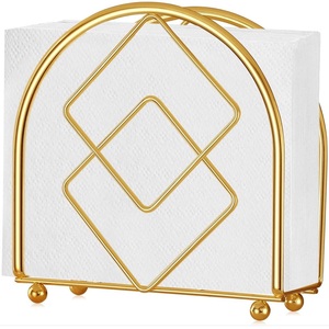 Porta Servilletas Minimalista de Alambre Dorado, Soporte Duradero de Hierro para Papel Tisú, Decoración para el Hogar, Restaurantes y Cafeterías - Product Image 6