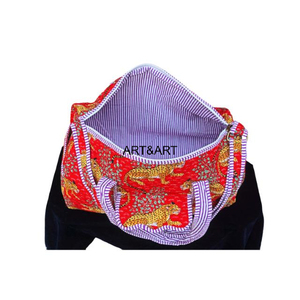 Grand sac fourre-tout matelassé en coton léger de luxe, imprimé tigre, lavable, écologique, pour yoga, shopping, plage, style bohème - Product Image 6