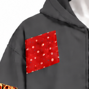 Charcoal <b>Tapestry</b> Patchwork Zip Up Hoodie Oversized Printed Patch Full Zipper Hooded Sweatshirt Casual Streetwear Jacket Men - Product Image 5