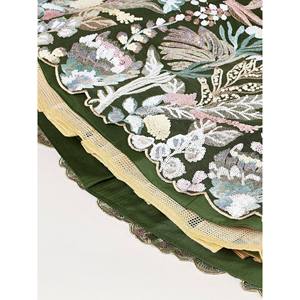 Evening Dress Olive <b>Green</b> Sequins Art Soft <b>Net</b> Mehendi Lehenga Choli - Product Image 3