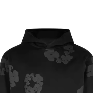 Sudadera con Capucha Personalizada al por Mayor, Estilo Urbano Otoñal, Negra, de Felpa, Gruesa, 100% Algodón, Unisex, con Bolsillo Bordado, Último Modelo - Product Image 5