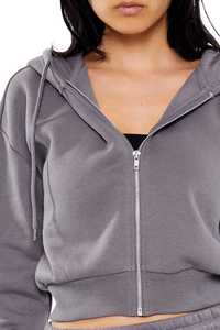 Hoodies courts surdimensionnés personnalisés pour femmes à prix réduit – Vente en gros de hoodies courts zippés pour femmes – Hoodie court d'hiver pour femmes - Product Image 6
