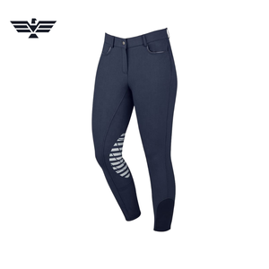 EMPIRE TREND WEARS Women High Waist <b>Full</b> Length Riding Pants Navy Blue Spandex Polyester Four-Way Stretch Zipper Closure Wear - Product Image 1