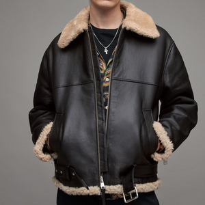 Nouvelle arrivée, veste bomber unisexe de haute qualité, imperméable, grande taille, avec doublure en fausse fourrure, fermeture éclair, veste de moto d'hiver - Product Image 4