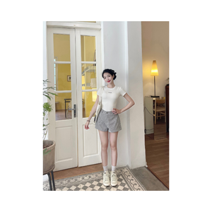 Shorts de Mujer de Alta Calidad, Corte Holgado, Transpirables, Cintura Alta, Estilo Coreano, Etiqueta Personalizada, Hechos en Vietnam, Calidad Premium - Product Image 5