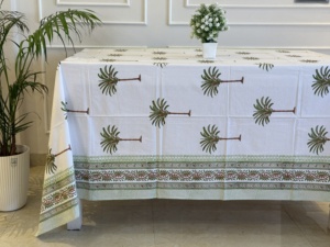 Juego de Manteles Cuadrados Ecológicos de Estilo Boho, Diseño Floral de Algodón Estampado a Mano, Decoración del Hogar de Estilo Indio Personalizable - Product Image 6