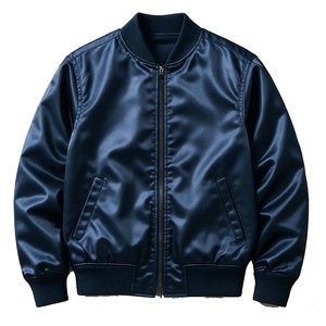 Chaqueta Bomber de Nailon Personalizada en Color Azul Marino para Adultos, Chaqueta Bomber de Nailon Vintage Premium al por Mayor, Impermeable - Product Image 1