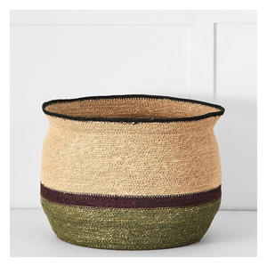 Decorative Natural Rattan Jute Yarn Woven Eco-Friendly Multi-Purpose <b>Storage</b> Basket Set Large for Laundry Toys Blanket Home Use - Product Image 4