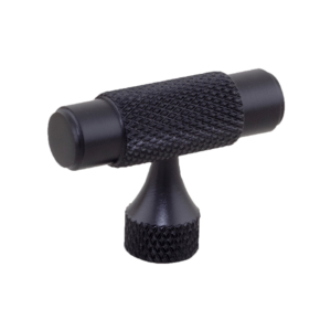 Tirador de aluminio moleteado en T, estilo Martin texturizado, acabado en oro mate, negro seda, latón envejecido mate, herrajes para gabinetes - Product Image 2