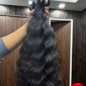 Extensions de cheveux humains indiens bouclés, ondulés et raides, naturels, légers, écologiques, en vrac - Product Image 1