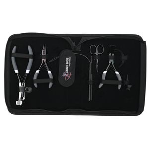 Kit de Herramientas para Extensiones de Cabello Doradas con Alicates para Quitar Cuentas, Alicates de Crimpado, Agujas Curvas, Mini Tijeras, Anillo Separador y Herramienta de Gancho - Product Image 1