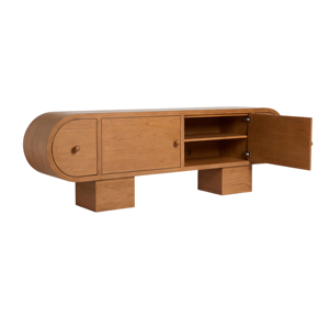 Solid Teak Wood <b>Sideboard</b> Cabinet Wooden <b>Storage</b> Buffet Cabinet for Living Room & Dining Room Furniture - Product Image 2