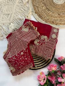 Indian Traditional Ethnic Satin Silk Saree with Embroidery <b>Sequins</b> Work for Wedding Occasion and Festive Function for Women Wear - Product Image 3