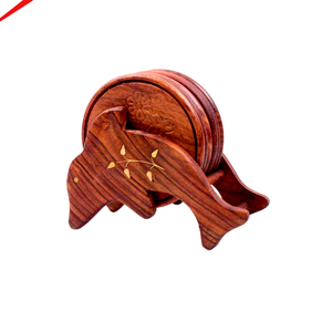 Best Quality Wooden Coasters for Kitchen and Tabletop Wood New Fancy Design Classic Style Home Decoration with Dolphin Stand - Product Image 1