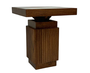 <b>Vintage</b> Stone <b>Console</b> <b>Table</b> Square Side End <b>Table</b> Wood Grain Accent <b>Table</b> for Living Room Hotel Villa - Product Image 3