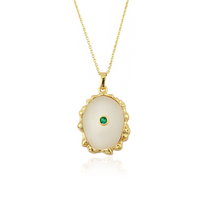 Collier élégant et minimaliste en or plaqué 18 carats avec pendentif en turquoise, chaîne classique pour femme, cadeau de mariage ou d'anniversaire pour elle - Product Image 5