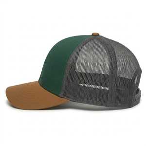 Casquette Trucker Homme Nouveau Style 2026 Vert Bicolore Visière Marron Dos en Maille Fermeture Snap Réglable Chapeau Décontracté Extérieur Logo Personnalisé - Product Image 6