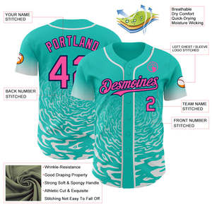 Camiseta de Béisbol Sublimada Personalizada, Unisex, para Adultos, Manga Corta, Transpirable, de Poliéster, Ropa Deportiva de Equipo, Diseño con Botones y Estampado Completo - Product Image 3