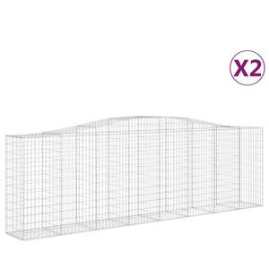 Ensemble de 2 paniers gabions extra larges en fil d'acier galvanisé argenté - Product Image 2
