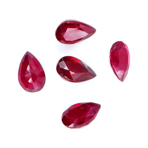 Rubis naturels de Bangkok, formes poire calibrées 5x7mm, pierres précieuses de rubis naturelles facettées en vrac pour la fabrication de bijoux, prêtes à l'emploi - Product Image 3
