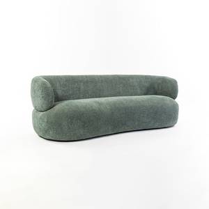 Canapé moderne incurvé trois places en tissu bouclé |   Canapé luxueux sans accoudoirs, revêtement personnalisable, couleur au choix |   Hôtel-Appartement Écologique - Product Image 6