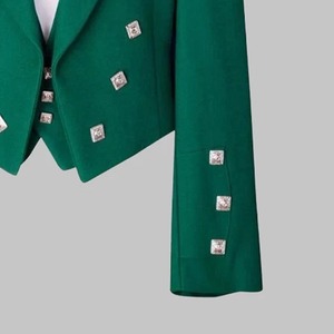 Chaqueta Prince Charlie Escocesa Negra de Lana de Lujo para Hombre, Chaqueta con 3 Botones, Venta al Por Mayor Personalizada 2026 - Product Image 5