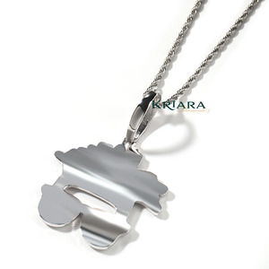 Colgante de Moissanita con Corte Brillante Redondo, Chapado en Rodio sobre Plata 925, Estilo Hiphop, Unisex, para Uso Diario - Product Image 4