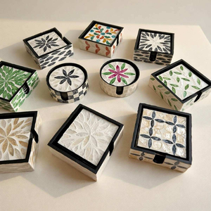 Juego de posavasos de diseño clásico, ecológico y hecho a mano de alta calidad por blossom craft india - Product Image 1