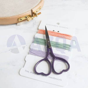 Hot Selling <b>Purple</b> Heart Shape Handle Stainless Steel Embroidery Scissors for Sewing Craft and Thread Cutting Industrial Use - Product Image 3