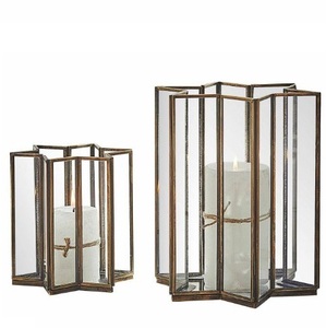 Antique <b>Gold</b> Hammered Metal Candle <b>Lantern</b> with Glass Sleeve Decorative Cylindrical Votive <b>Lantern</b> for Luxury Home & Hotel Decor - Product Image 5