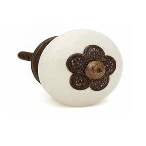 Tiradores de perilla de gabinete de cerámica pintados a mano para el hogar, cocina, oficina, disponibles en otros colores y patrones, Decoración de cocina - Product Image 3