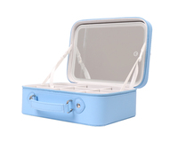 Boîte à cosmétiques de voyage multifonctionnelle Boîte à cosmétiques personnalisée à lumière LED Miroir cosmétique exquis