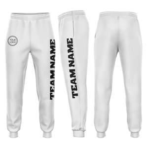 Pantalones Deportivos Blancos Personalizables para Hombre, Cintura Elástica, Impresión con Nombre del Equipo, Joggers Transpirables de Algodón, Ropa Casual de Otoño - Product Image 5