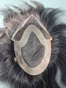 วิกผมผู้ชายแบบติดลูกไม้ ผมแท้ อินเดียนเรมี่ แฮร์ ทัซ แฮร์ บังกลาเทศ ดีฟเวฟ ซิงเกิลเวฟท์ สีเทา 50% - Product Image 6