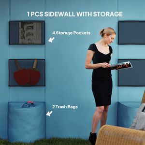 "10FT X 10FT Dark Blue Pop up <b>Canopy</b> <b>Tent</b> W/ Sidewall Height Adjustable & Storage Pockets" - Product Image 5
