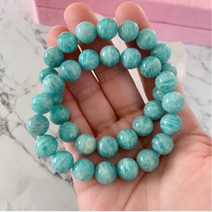 Chakralume Natural Green Amazonite Ball-Shaped <b>Beaded</b> <b>Bracelet</b> for Healing Reiki Energy Unisex Gift Jewelry 8mm Wholesale - Product Image 3