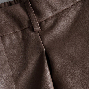 Pantalones Cortos Plegados de Cuero Sintético Marrón Vintage con Diseño Único y Logotipo Personalizado, Último Estilo 2026, Nueva Llegada con el Mejor Diseño para Hombre - Product Image 5