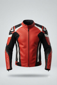 Men’s CE Level 2 Cowhide Leather Moto <b>Racing</b> <b>Jacket</b>/Chaqueta Motorcycle Track Protective Riding Approved Gear - Product Image 1