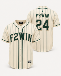 F2WIN เสื้อเบสบอลชายลายทางแขนสั้นเอวยางยืดระบายอากาศแห้งเร็วโพลีเอสเตอร์ 100% ชุดกีฬาขนาดผู้ใหญ่ - Product Image 1