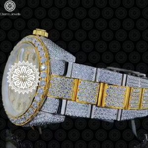 Montre mécanique en acier inoxydable Charm, boîtier de 40 mm, verre analogique, pour homme, luxe, vintage, hip-hop, résistante aux chocs, 10 bars, date automatique, fonction push - Product Image 5
