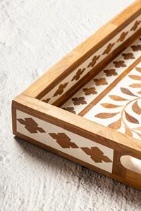 Handmade Wooden Inlaid Rectangle Tray – Luxury Bone Inlay Serving Tray utility tray food serving tray - Product Image 2