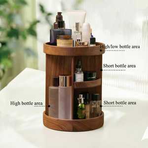 Affordable Wooden Cosmetic Organizer Cylinder 23cm Diameter With <b>Drawers</b> Simple Style Makeup Storage Cabinet By AALIYAN IMPEX - Product Image 6