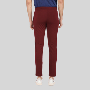 Pantalon de survêtement sportif rouge à quatre voies avec bande latérale, logo personnalisable, impression HD, délavage coloré, en Spandex/Polyester, séchage rapide, tailles homme M/L/XL - Product Image 5