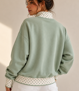 Wholesale TBSIGMA Greek Sorority Women <b>Mock</b> Neck Sweatshirt Custom Chenille Embroidery Cotton Fleece Pullover - Product Image 3