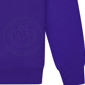 เสื้อสเวตเชิ้ตคอกลมผ้าฝ้ายฟลีซปักลายตัวอักษร OPP คอลเลคชั่นกรีก Purple Omega ของ Fraternity 100% ผ้าฝ้าย สำหรับฤดูหนาว - Product Image 5