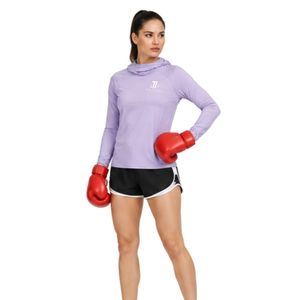 เสื้อฝึกซ้อมมวยแขนยาวมีฮู้ดสีลาเวนเดอร์น้ำหนักเบาสำหรับผู้หญิงพร้อมทรงพอดีตัวสำหรับการออกกำลังกาย - Product Image 4